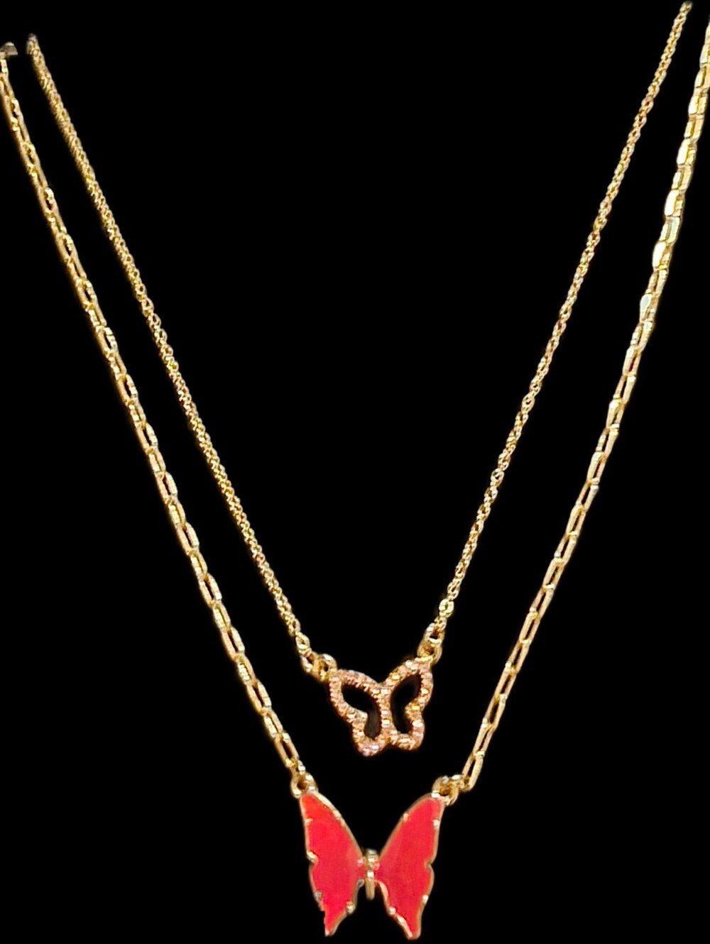 Double-Layer Butterfly Necklace